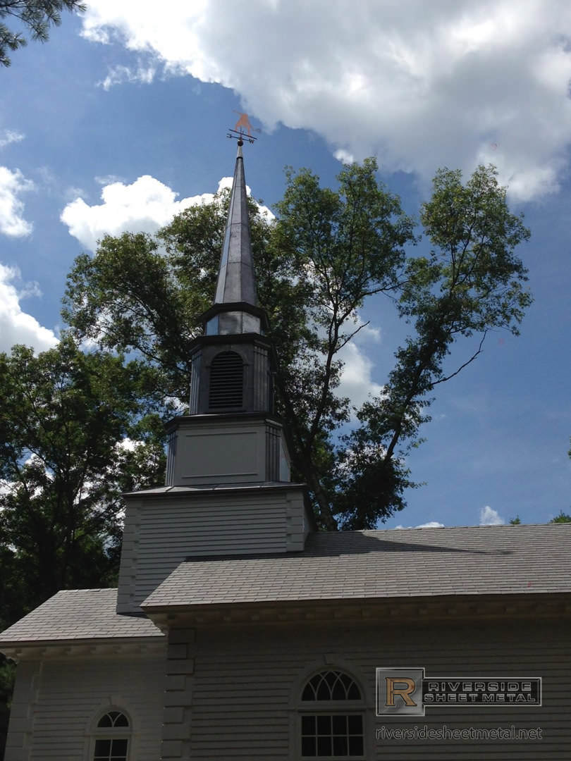 Lead coated copper steeple with weathervane - Boston