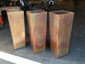 Burnished tapered custom copper planters - view 4